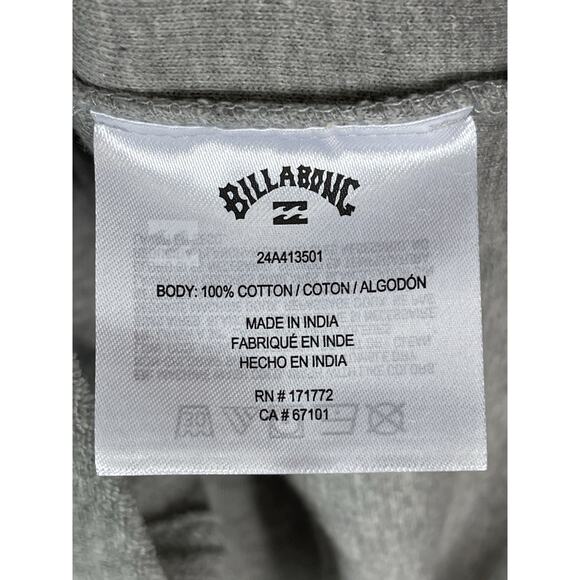 Billabong Hoodie Mens L Gray Flecker‎ Diego Solid Pockets Fleece Pullover Sweat - Picture 9 of 12
